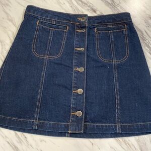 Topshop Moto dark denim mini skirt size 28
